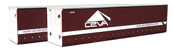 40CS-35 Ceva Maroon 40' Curtain Sided Container