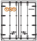 40CS-48 Circle TNT Orange 40' Curtain Sided Containers