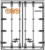 40CS-48 Circle TNT Orange 40' Curtain Sided Containers